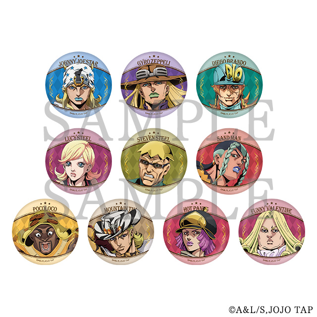 Collection de dix badges Steel Ball Run anime de JoJo Caravan2
